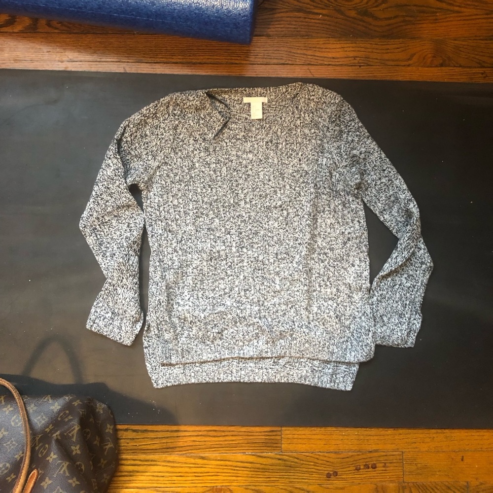 H&m mixed yarn Mrlange black/white sweater